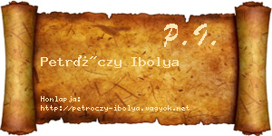 Petróczy Ibolya névjegykártya