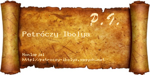 Petróczy Ibolya névjegykártya